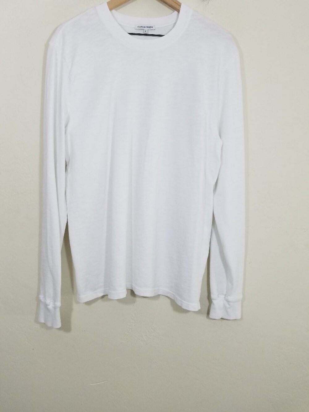 Cotton Citizen Men's Preslay Long Sleeve Shirt White Size L